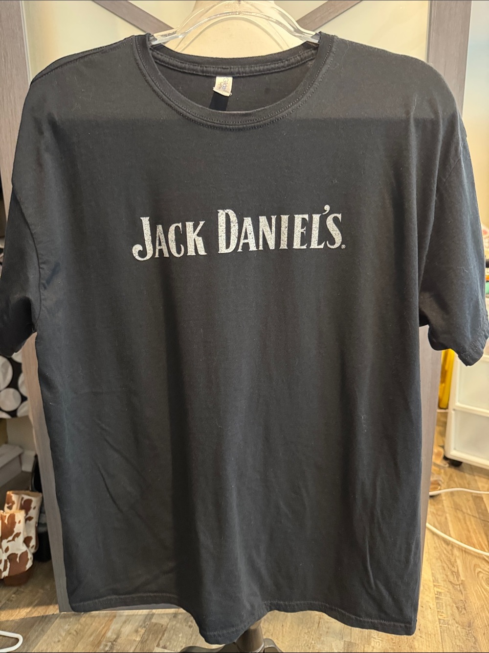 Jack Daniel’s Whiskey T Shirt XL Black Distressed Logo Gildan Biker Barwear